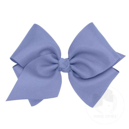 Mini King Classic Grosgrain Hair Bow - Blue Bird - Breckenridge Baby