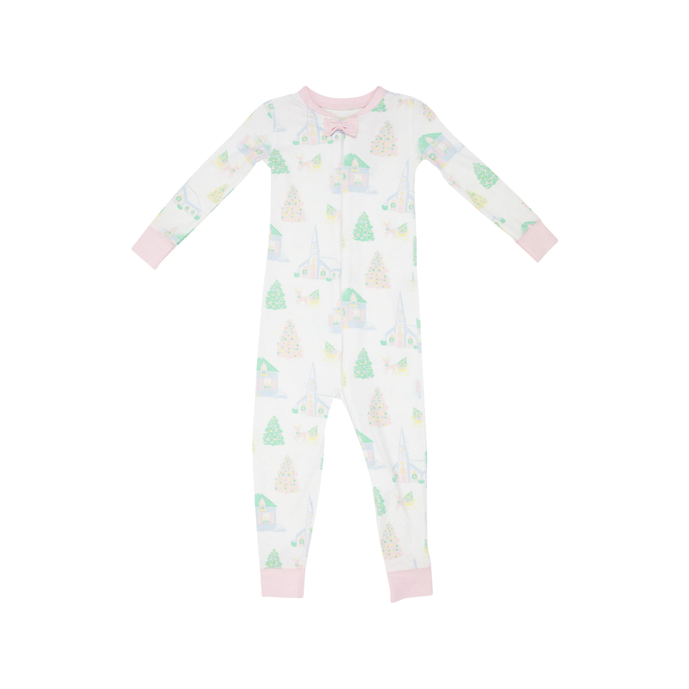 Noelles Night Night - Sleigh Bells and Pastels/Palm Beach Pink (Footed & Non-Footed) - Breckenridge Baby