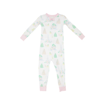 Noelles Night Night - Sleigh Bells and Pastels/Palm Beach Pink (Footed & Non-Footed) - Breckenridge Baby