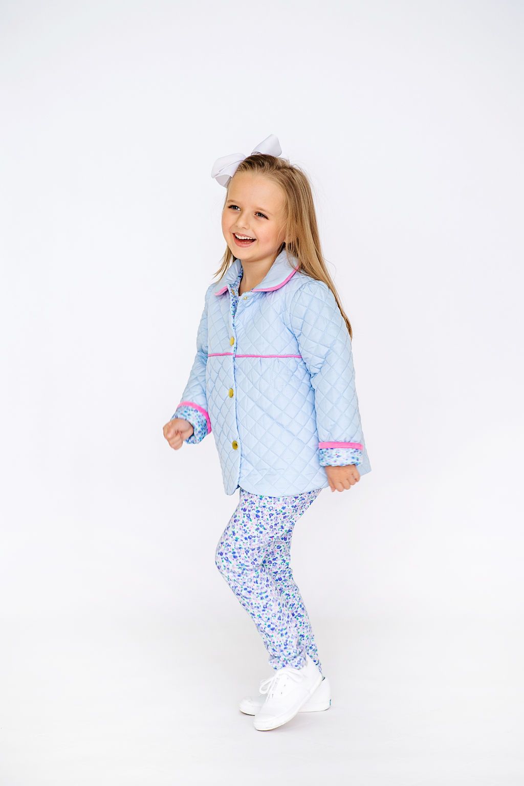 Carlyle Quilted Coat - Buckhead Blue/Mableton Minnie Floral - Breckenridge Baby