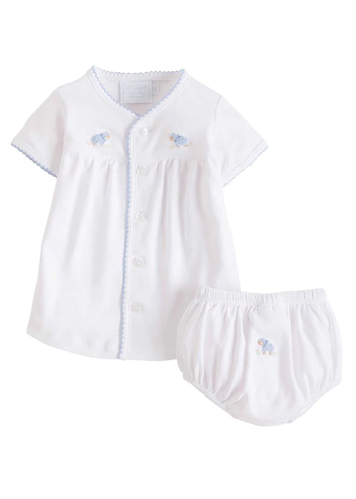 Pinpoint Layette Knit Set - Blue Sheep - Breckenridge Baby