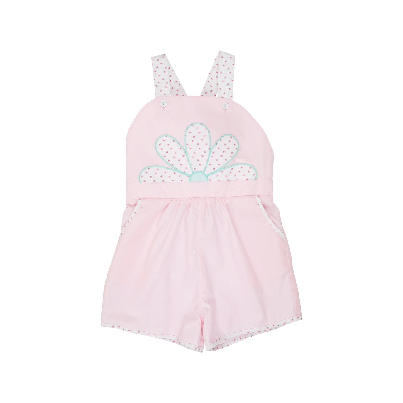 Ruthie Romper with Flower Applique - Palm Beach Pink - Breckenridge Baby