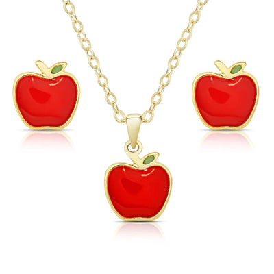 Apple Pendant and Stud Earrings Set - Breckenridge Baby