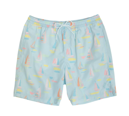 Toddy Swim Trunks - Sandyport Sailboats Blue - Breckenridge Baby