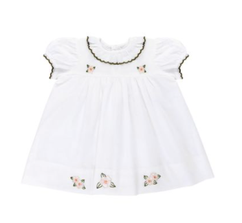 White Magnolia Embroidered Dress - Breckenridge Baby