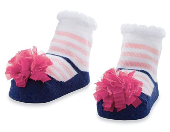 Baby Girl Socks - N & P Stripe - Breckenridge Baby