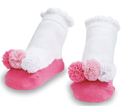 Pink Mesh Puff Socks - Breckenridge Baby