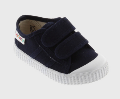 Victoria Trainer Canvas Hook-and-Loop Strap - 136606 Marino (Navy) - Breckenridge Baby