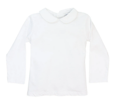 White Knit Unisex Long Sleeve Piped Shirt - Breckenridge Baby