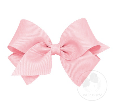 Small Classic Grosgrain Hair Bow - Light Pink - Breckenridge Baby