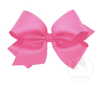 King Classic Grosgrain Hair Bow (Knot Wrap) - Hot Pink - Breckenridge Baby