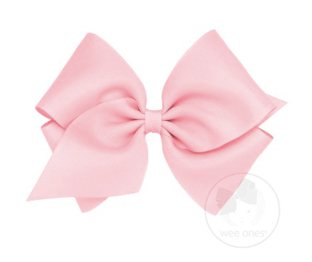 Mini King Classic Grosgrain Hair Bow - Light Pink - Breckenridge Baby