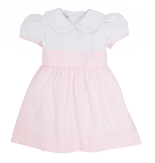 Cindy Lou Sash Dress - Worth Avenue White/Palm Beach Pink - Breckenridge Baby