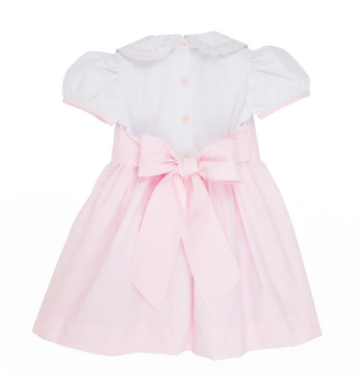 Cindy Lou Sash Dress - Worth Avenue White/Palm Beach Pink - Breckenridge Baby