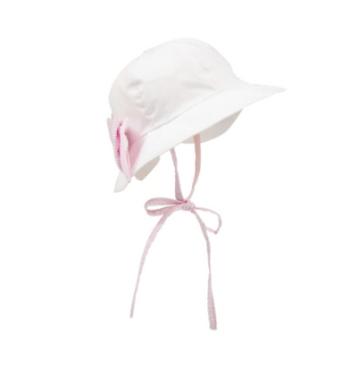 Pippa Petal Hat - Worth Ave White/Pink Savannah Seersucker - Breckenridge Baby