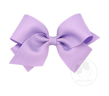 Small Classic Grosgrain Hair Bow - LIGHT ORCHID - Breckenridge Baby