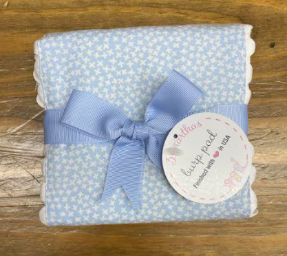 Blue Bunny Fancy Fabric Burp - Breckenridge Baby