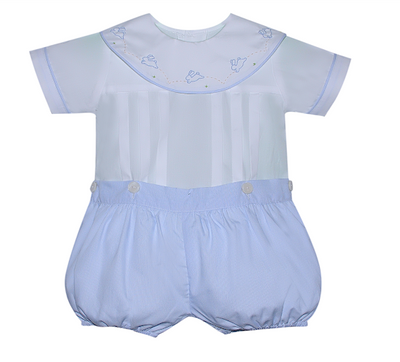 Blue Bunnies Owen Boy Button Suit - Breckenridge Baby