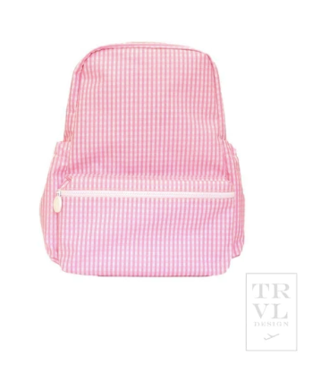 Backpacker Backpack - Gingham Pink - Breckenridge Baby