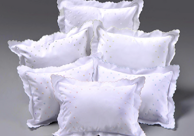 Blue Swiss Dots Monogram Pillow - Breckenridge Baby