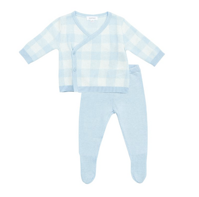 Gingham Take Me Home Set - Blue - Breckenridge Baby