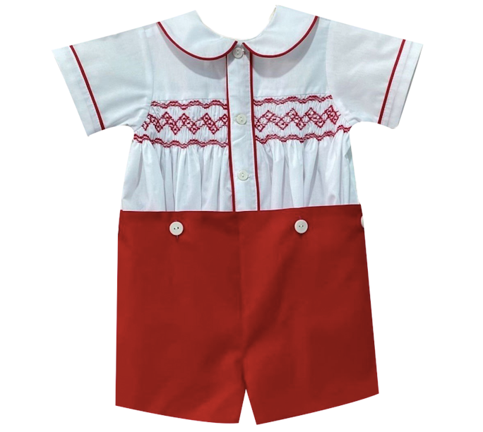 Red Harrison Button On Suit - Breckenridge Baby