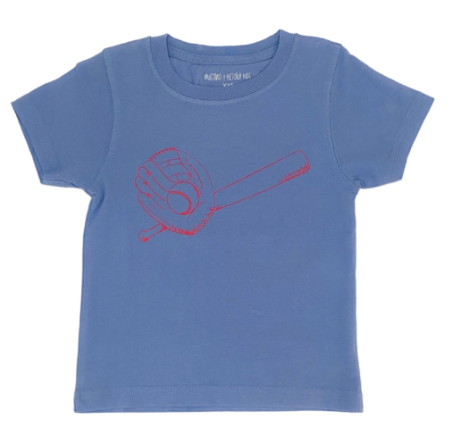 Short Sleeve Light Blue Baseball T-Shirt - Breckenridge Baby