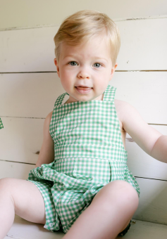 Retro Cross Back Romper (6956) - Breckenridge Baby