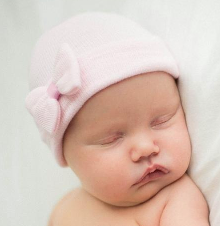 Pink Tiny Bow Nursery Beanie - Breckenridge Baby
