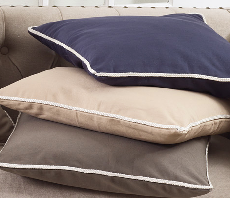 1337 Classic Cord Trim Pillow - Down Filled - 22" Square (Navy Blue) - Breckenridge Baby