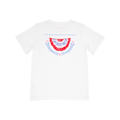 Sir Proper's T-Shirt - Worth Avenue White/American Swag - Breckenridge Baby