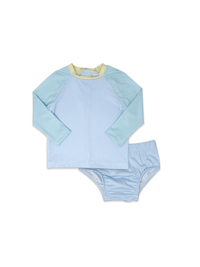 PRESALE // Sun & Sand Rash Guard Set - Blue Bora Bora - Breckenridge Baby
