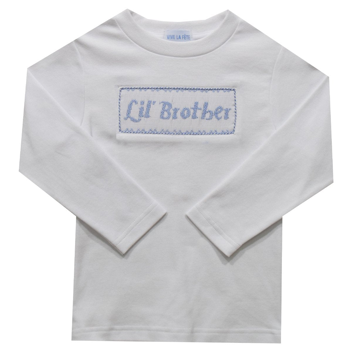 Little Brother Smocked White Knit Long Sleeve Shirt - Breckenridge Baby
