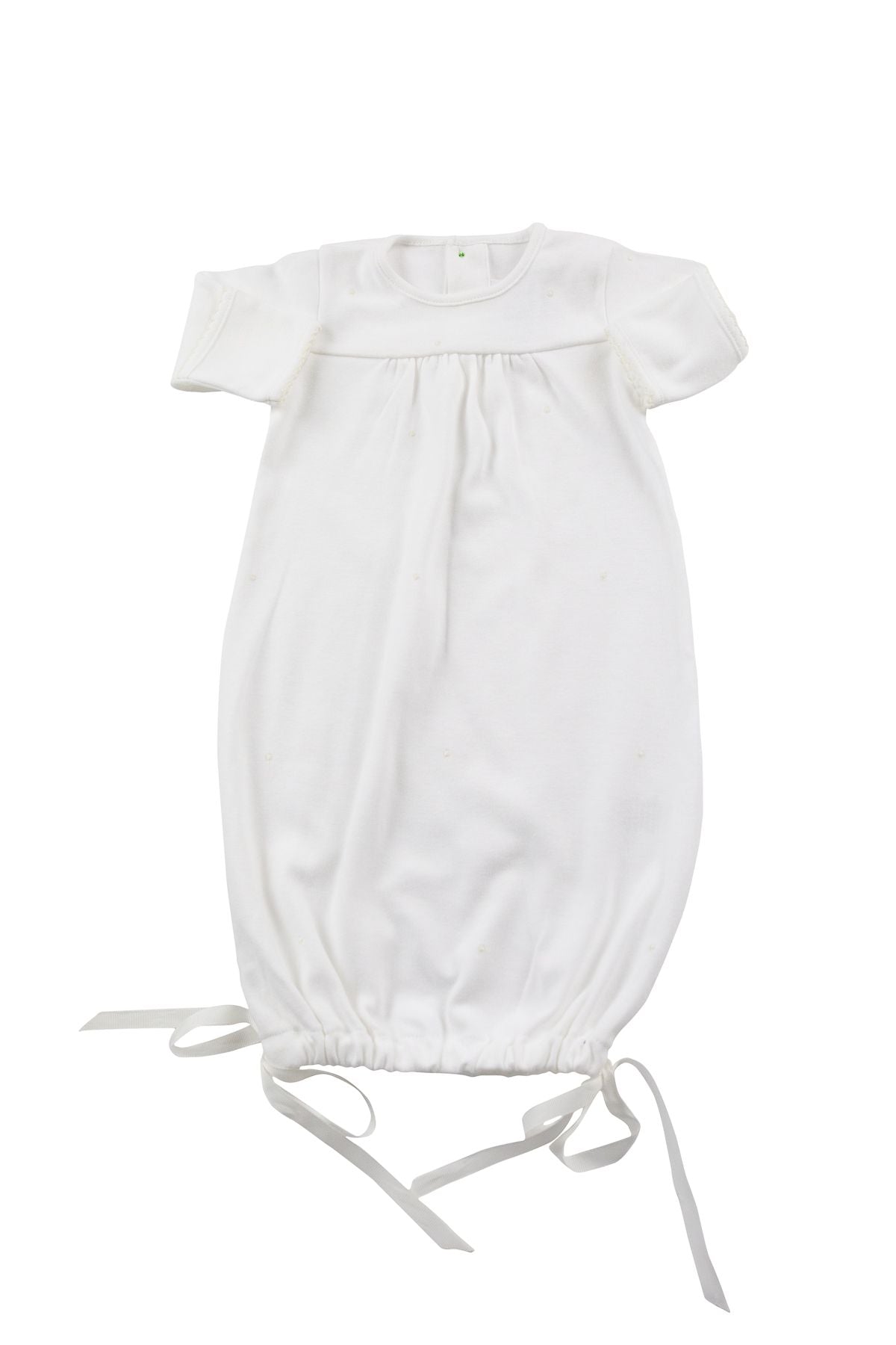 Grayson Knit Gown Scallop - Ecru - Breckenridge Baby