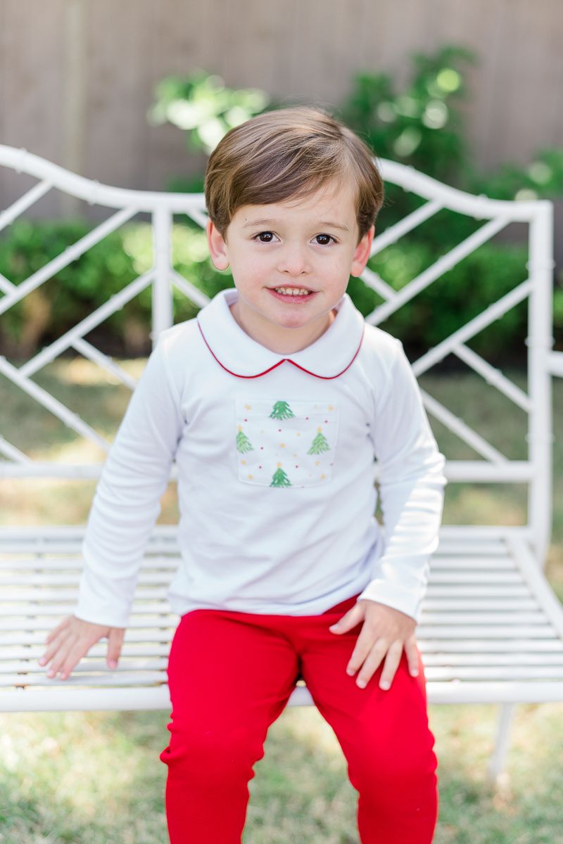 Holiday Long Sleeve Boy Collar Shirt - Breckenridge Baby