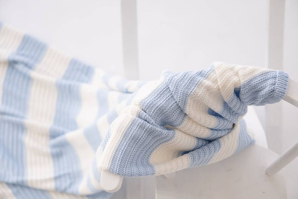 Knitted Pram Blanket - Hydrangea - Breckenridge Baby