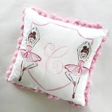 17"x17" Ballerina Pillow with Pink Pompoms - Breckenridge Baby