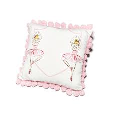 17"x17" Ballerina Pompom Pillow- Blonde - Breckenridge Baby