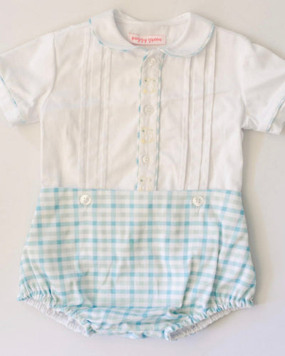 Boys Bloomer Set - White Top w/ Bunny Embroidery - Breckenridge Baby