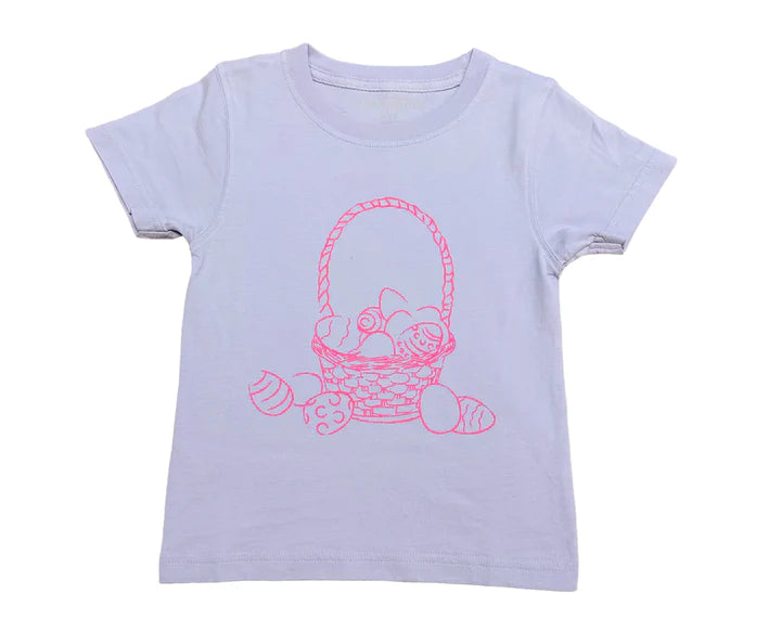 Short Sleeve Purple Easter Basket T-Shirt - Breckenridge Baby