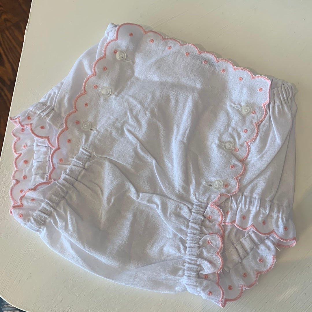 Scalloped Diaper Cover - Pink - Breckenridge Baby