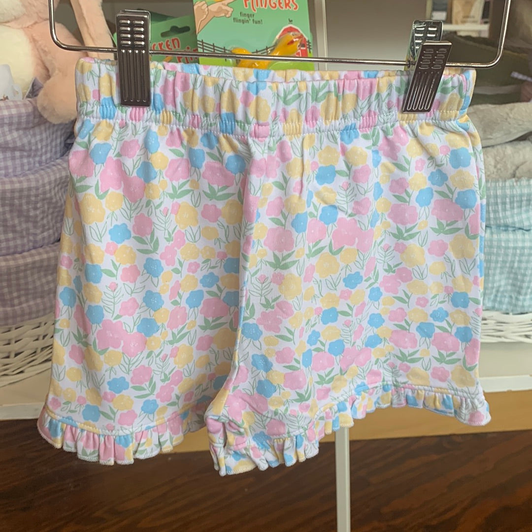 Flower Print Ruffle Shorts - Breckenridge Baby