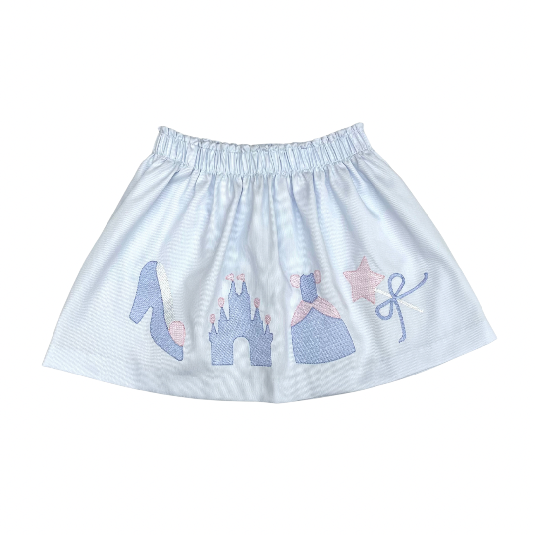 Blue Embroidered Castle, Shoe & Wand Skirt - Breckenridge Baby
