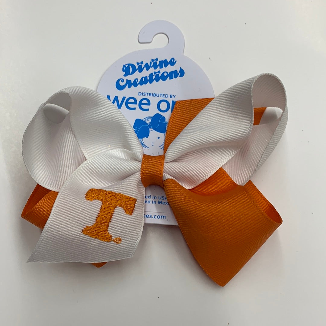 Wee Ones Medium Two Tone Bow with Embroidered Logo - TN - Breckenridge Baby
