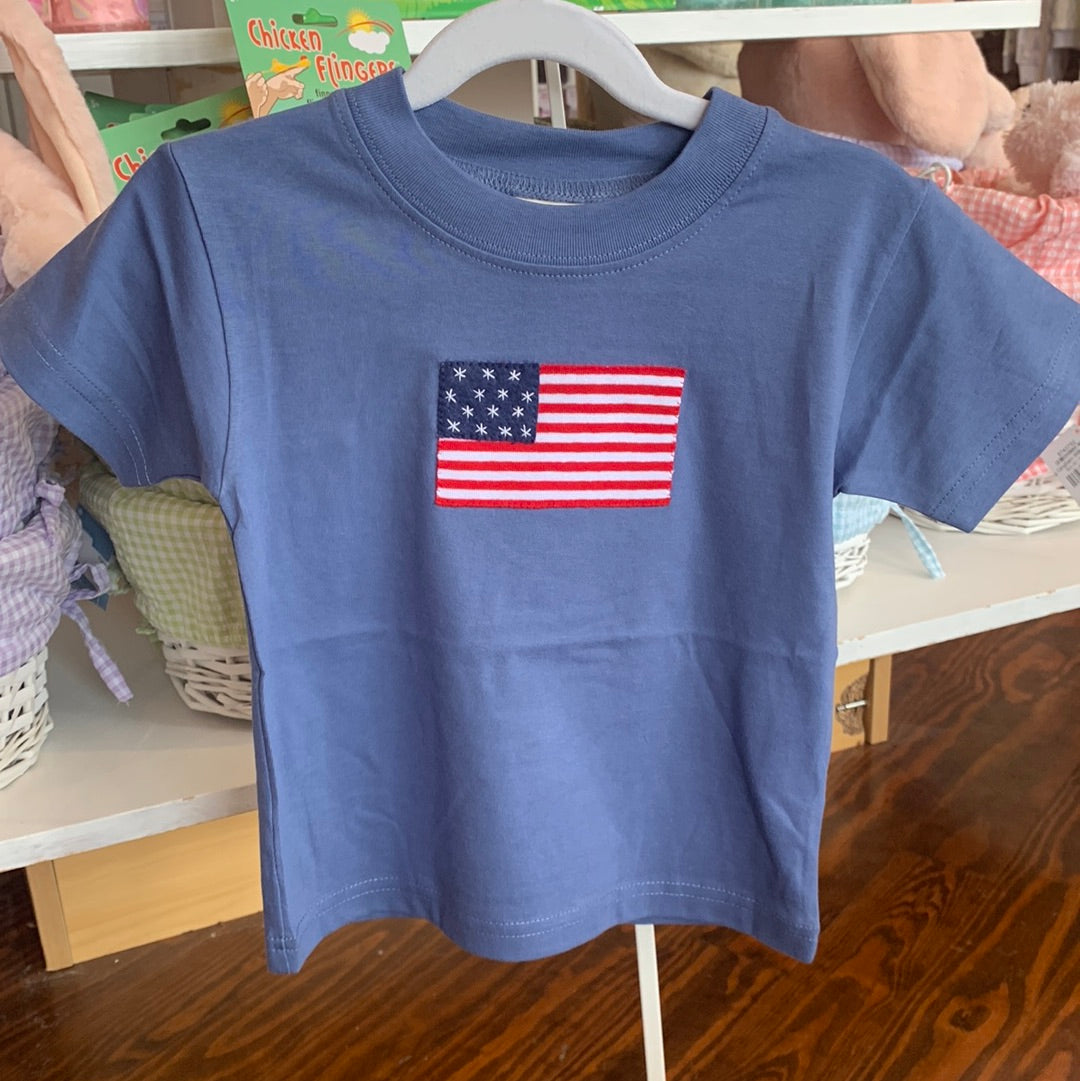 Slate American Flag T-Shirt - Breckenridge Baby