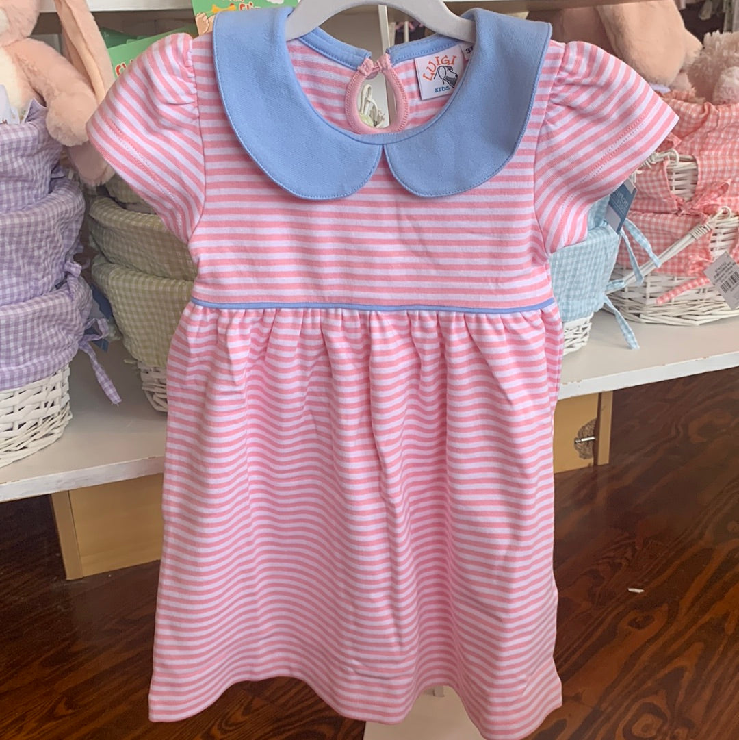 Pink & White Stripe Dress - Breckenridge Baby
