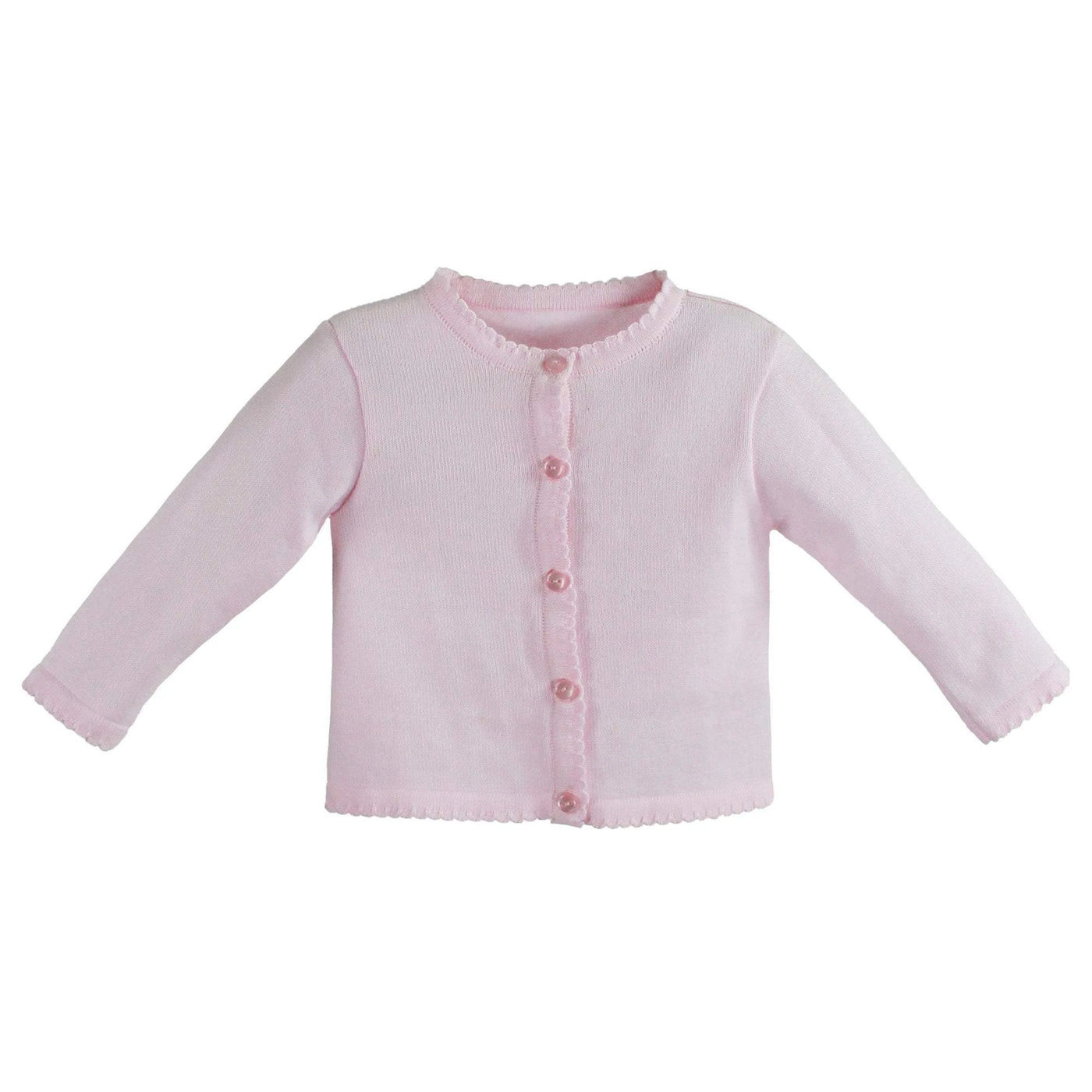 Scalloped Edge Cardigan Sweater - Pink - Breckenridge Baby