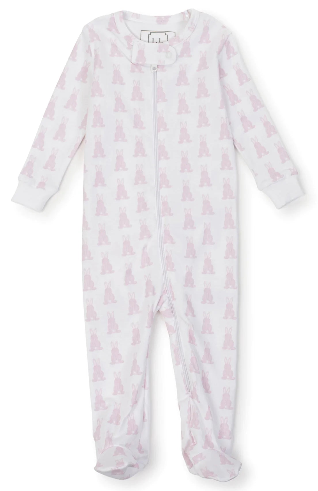 Parker Zipper Pajama - Bunny Tails Pink - Breckenridge Baby